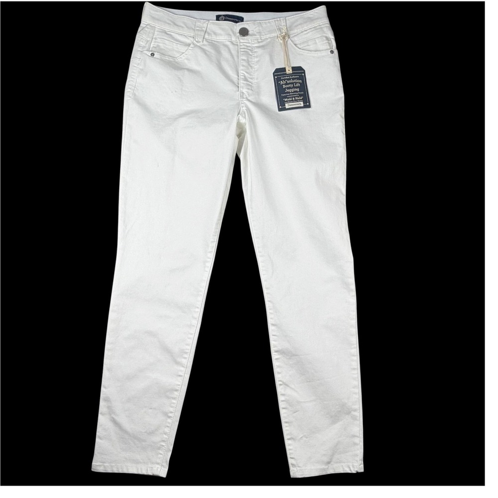 Democracy Jeans Womens 12 White Absolution Mid Rise Booty Lift Jegging Stretch